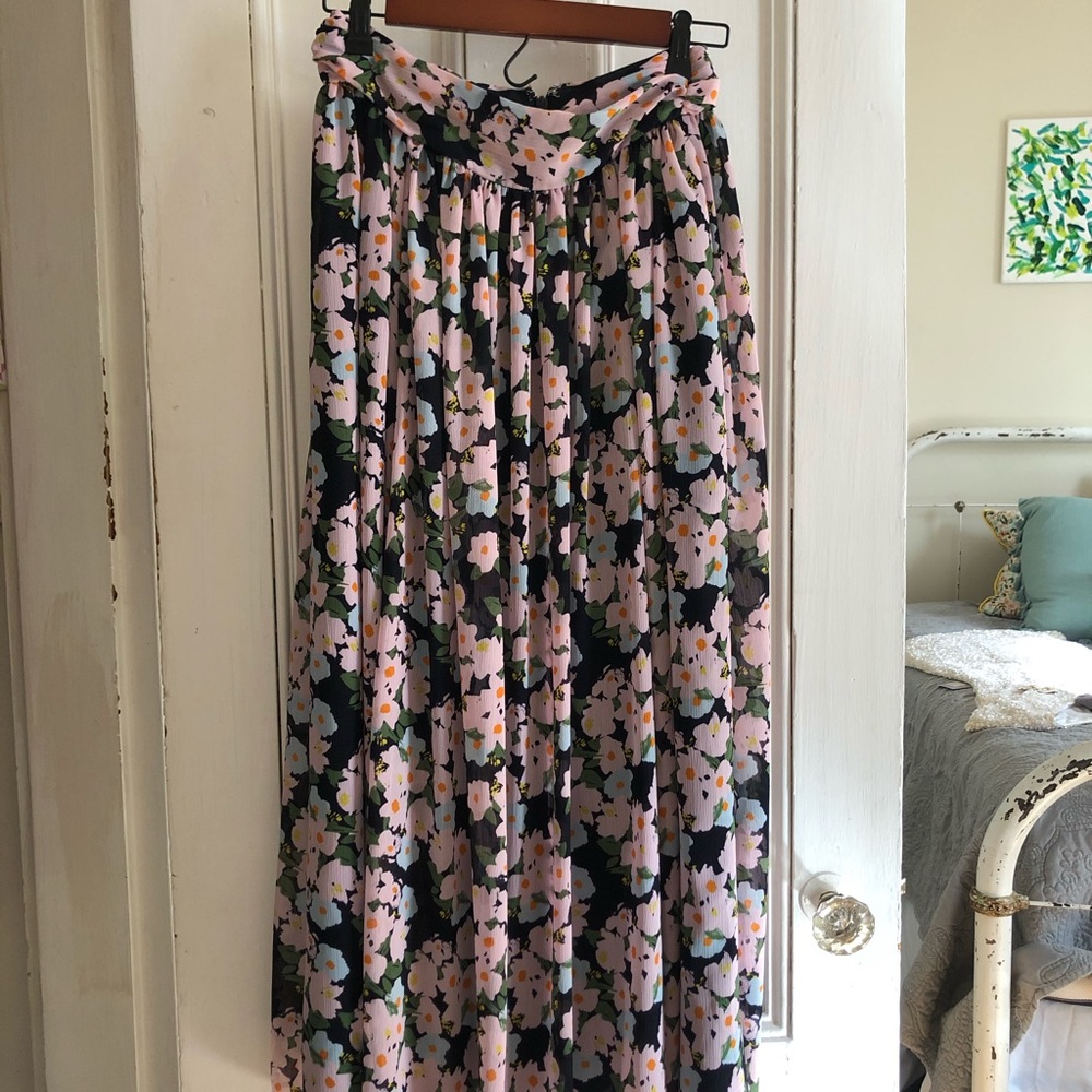 J. Crew Floral Chiffon Maxi Skirt